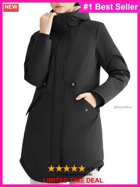 Fleece Lined Hooded Puffer Winter Coat Waterproof Parka